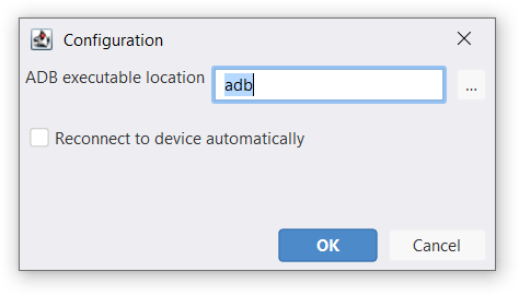 Configuration dialog