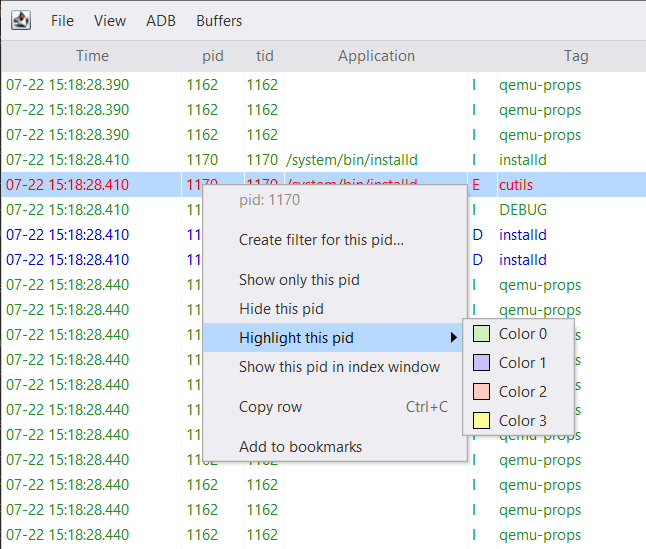 Quick filters for PID